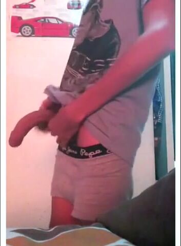 Teens 9inch curved cock (no cum)