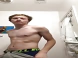 Blonde boy masturbates hard