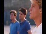 Vintage twink meets muscle daddy in 1994 disco short film