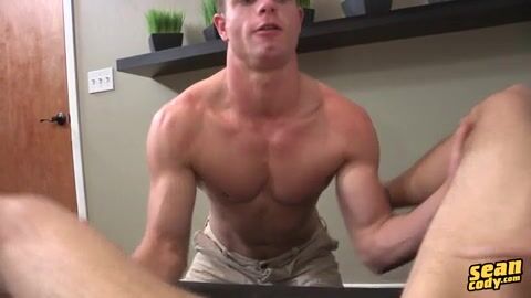 The sofa needs a deep clean after this gay porn