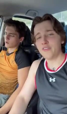 Three twinks ride bareback in car