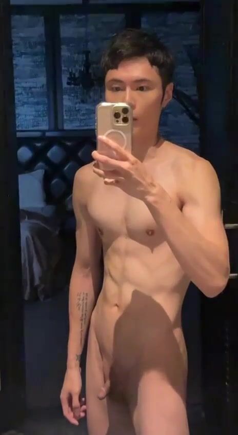 Asian twink strokes tiny dick