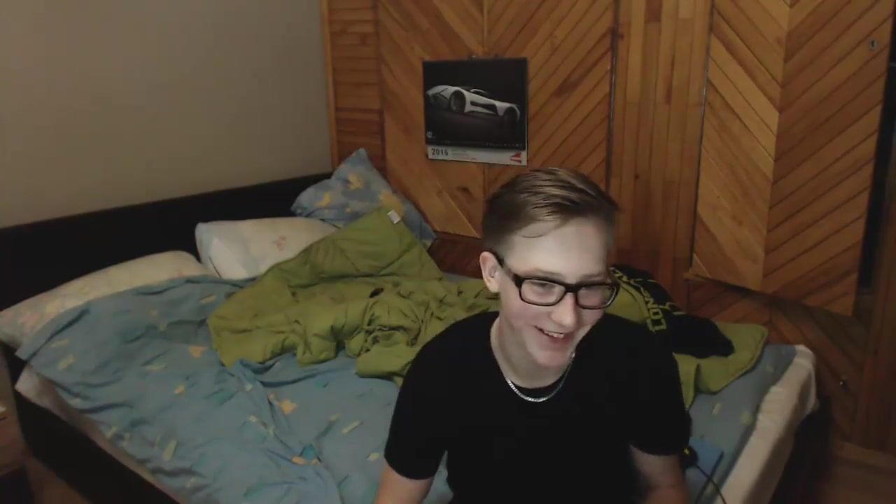 Blonde nerd twink gets pounded