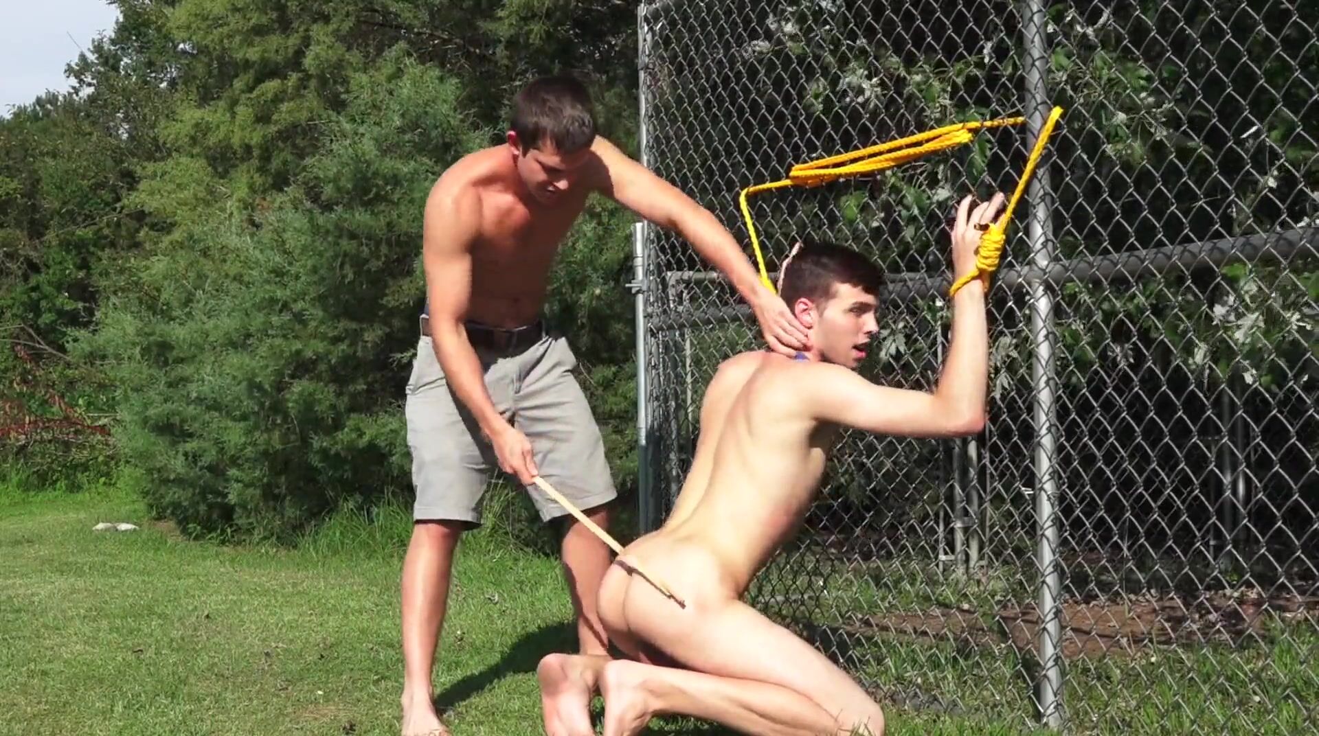 Puppy boy trained in gay porn action