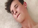 Twink drenched in raw cum shower