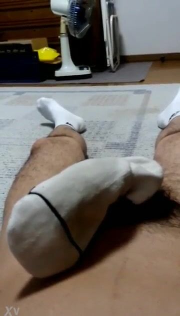 Twink shows off his dick in a sock twitch