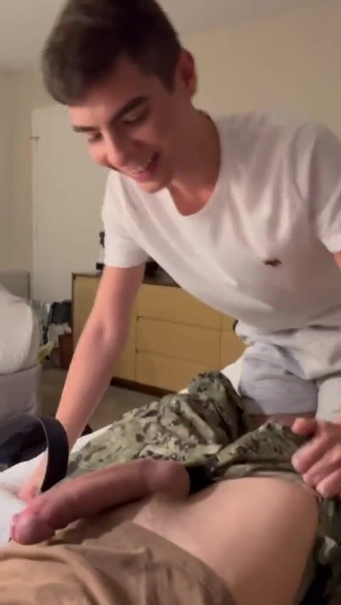 Twink services squaddies bareback cock