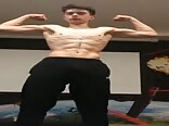 Twink flexing bareback muscle cock