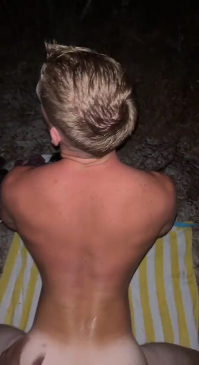 Twink barebacked by muscle daddy outside
