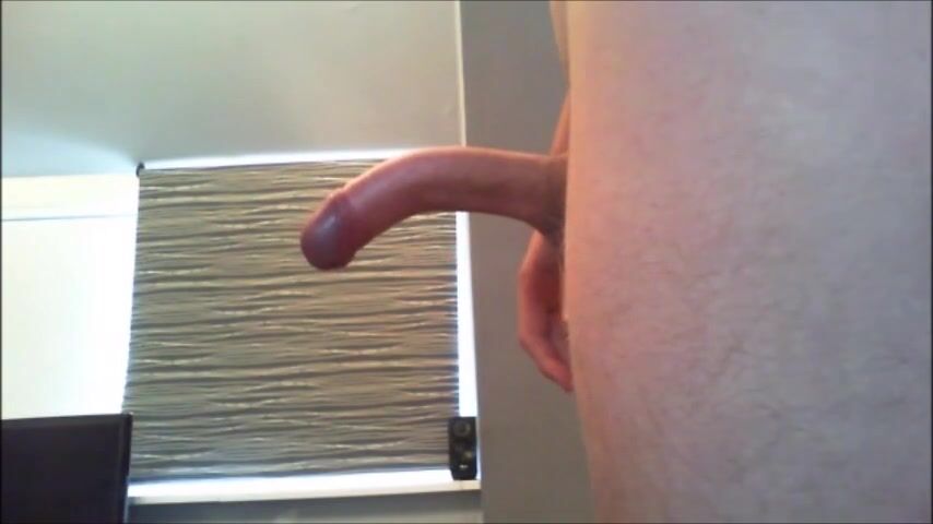 Shaved uncut curved cock twink jerk off