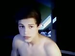 Solo twink jerks his big cock
