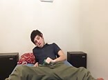 Twink porn star handles his hard cock in underwear