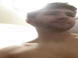 Twink unloads hot cum into hand before shower