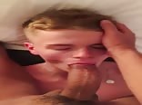 Twink swallows hard in gay porn action