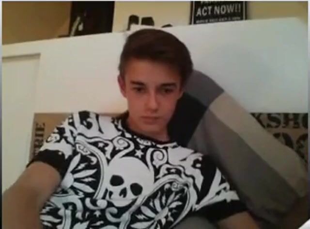 Twink with fancy shirt jerks his penis