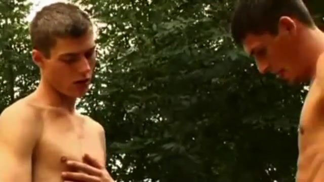 Twinks bareback in countryside
