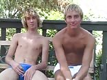 Twins share 10-inch twink cock