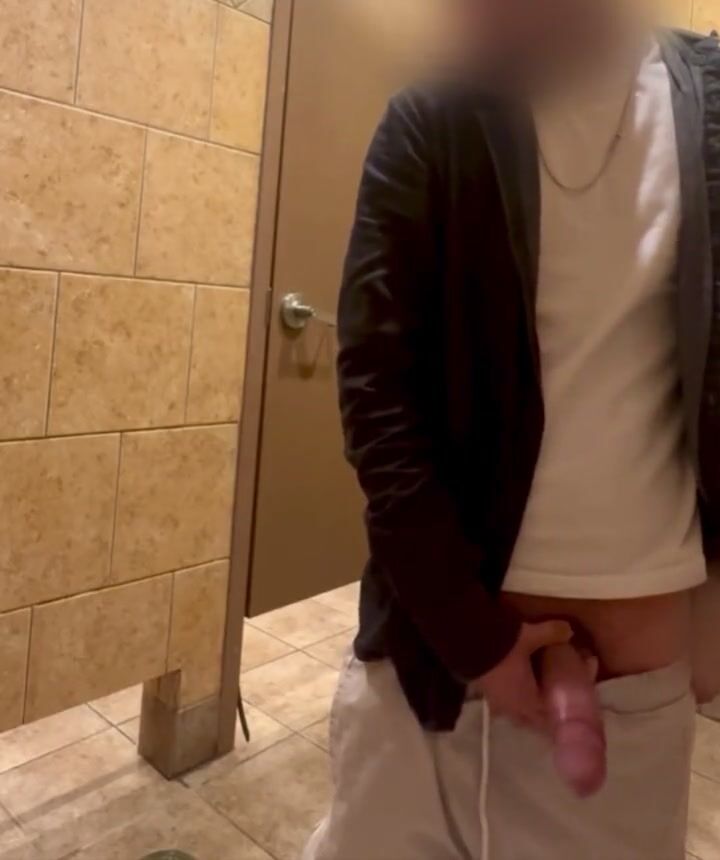 Caught stroking his big dick secretly