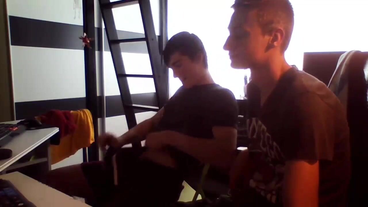 Two belgian boys wank together gay porn
