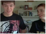 Two funny boys in webcam