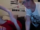 Two young loverboys bareback boyfriends exposed
