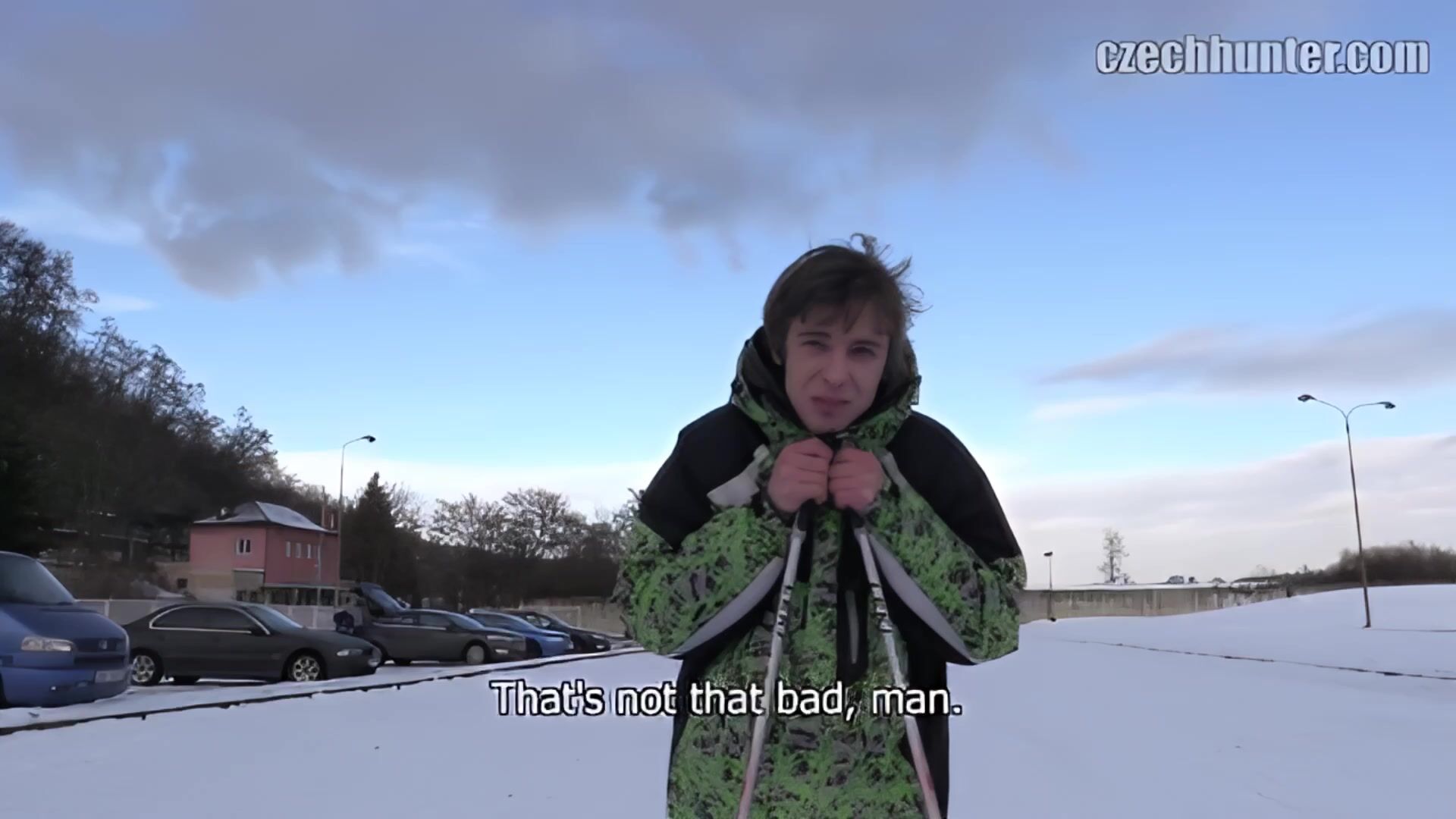 Udl- student skier parts his ass for cash - 1080 upscaled