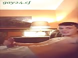 Uk sport lad jerks his giant cock