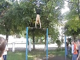 Ukraine school yard gymnatics