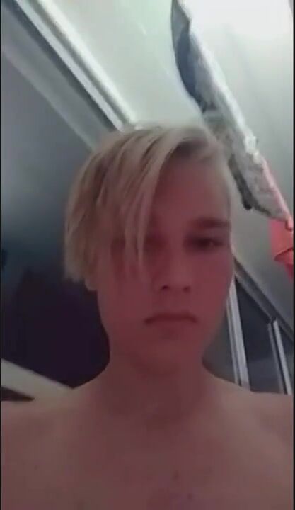 Ultra cute face blonde big cock wank