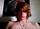 Twink musician cums on cam with uncut cock