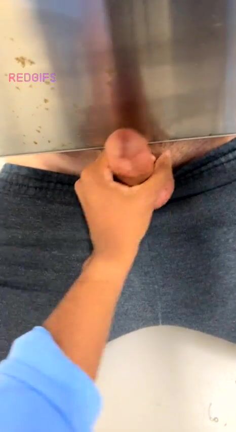 Married white guy jerks & cums under stall