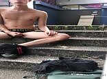 Very risky public jerking gay porn boys