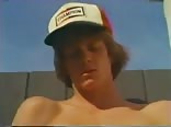 Vintage gorgeous lean blond twink shoots a creamy semen load