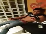 Wanker at a party (no cum)