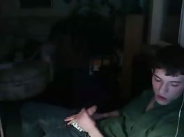 Jerking off in clothes before cumming