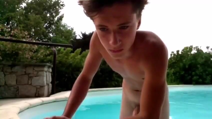 Poolside wanking with cam boys porn