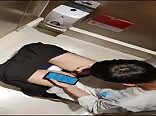 Asian twink caught watching in the stall