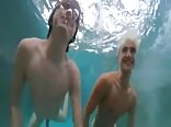 Bareback water boys get wet and hard