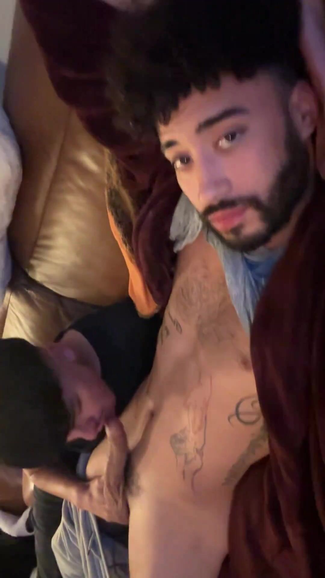 Two twinks, one muscle daddy: bareback cock play