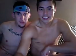 Asian and white couple webcam show