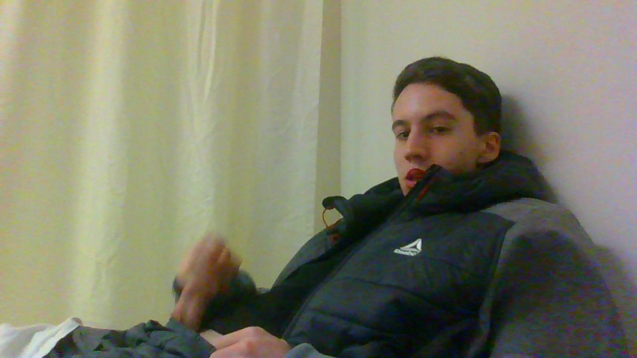Winter reebok cute boy strokes cock till cum