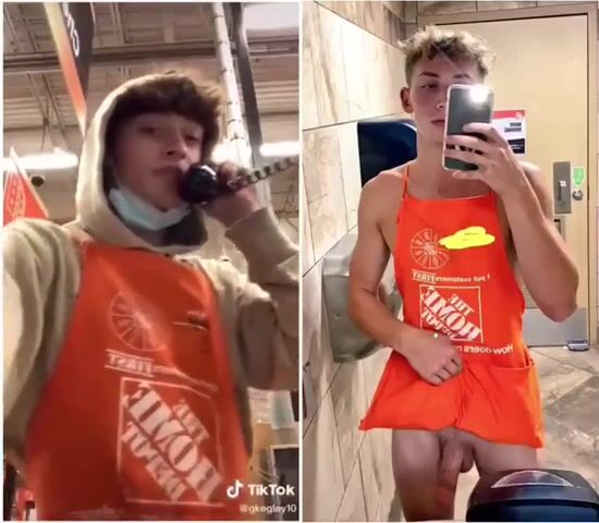 Home-depot-mitarbeiter tiktok-selfie ohne gummi