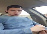 Wow! beautiful boy masturbating in the car