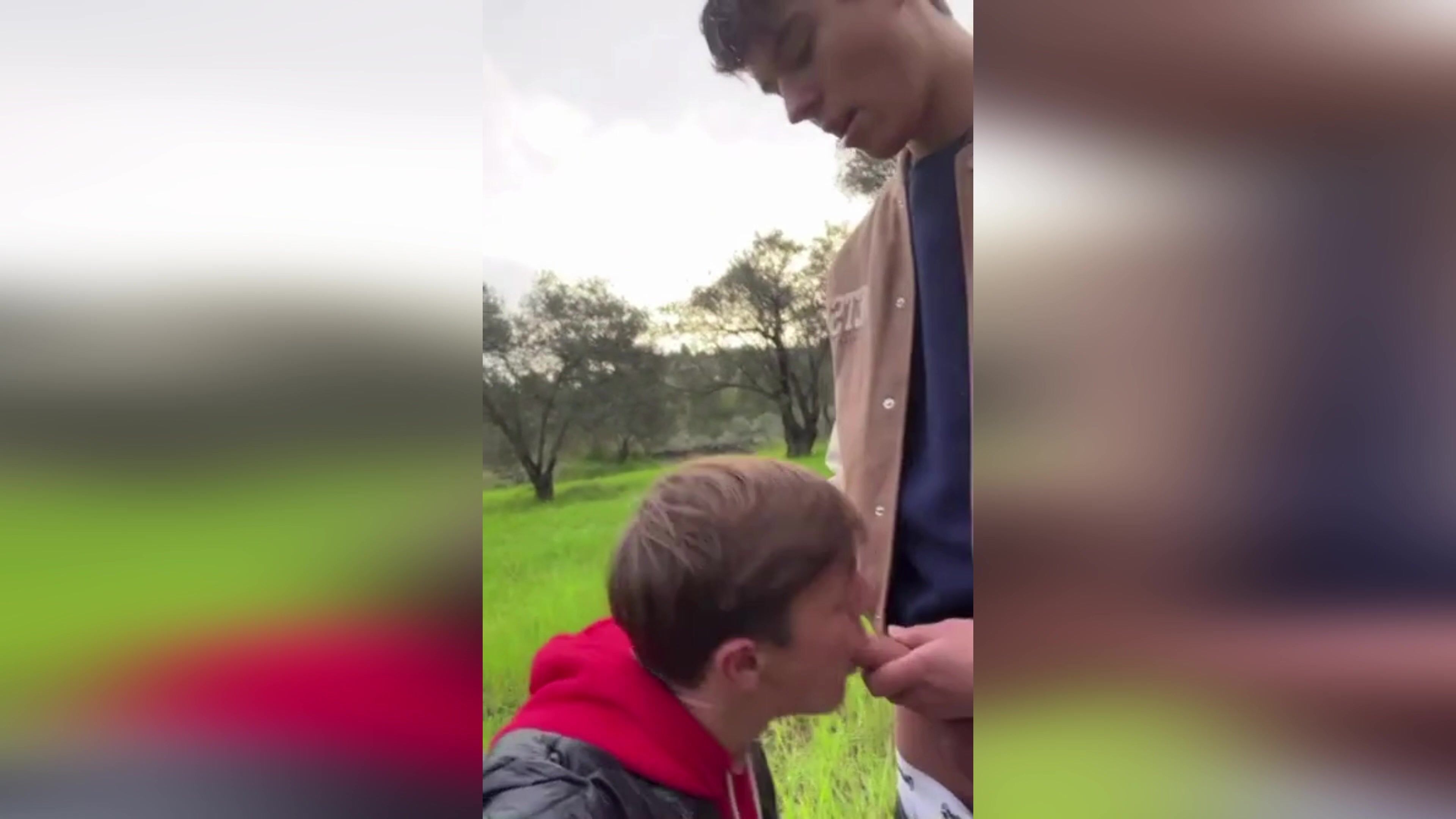 Handsome boys jerk, finger and suck cock bareback