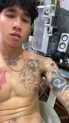 Asian hunk cums hard: young zxcd