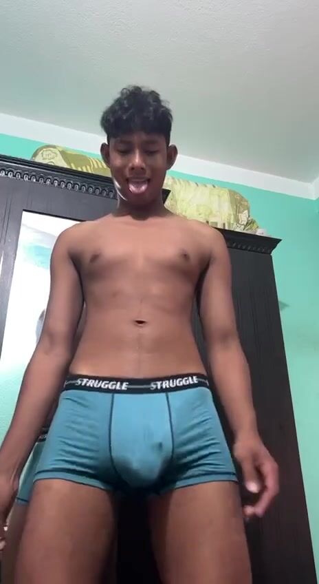 Young caged gooner fag destroys his underwear