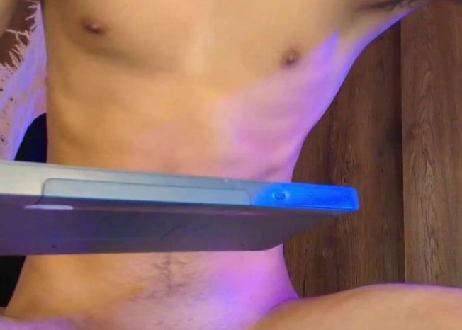 Young latino twink jerks huge cock to cum