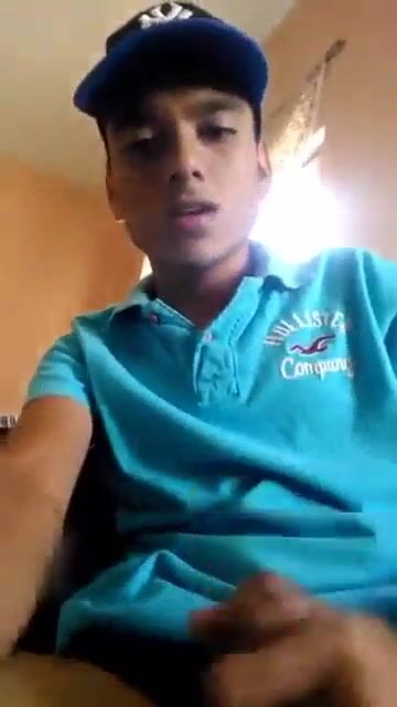 Latino jerks tiny cock