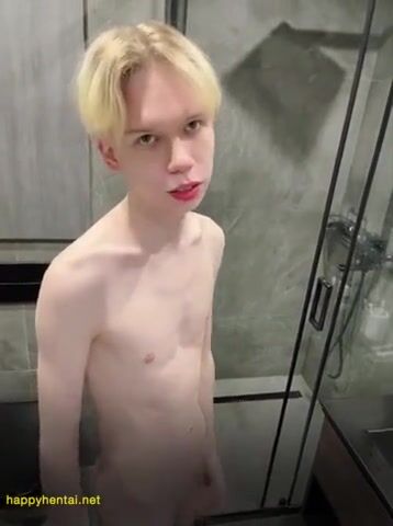 Puppy flaunts twink cock for daddy