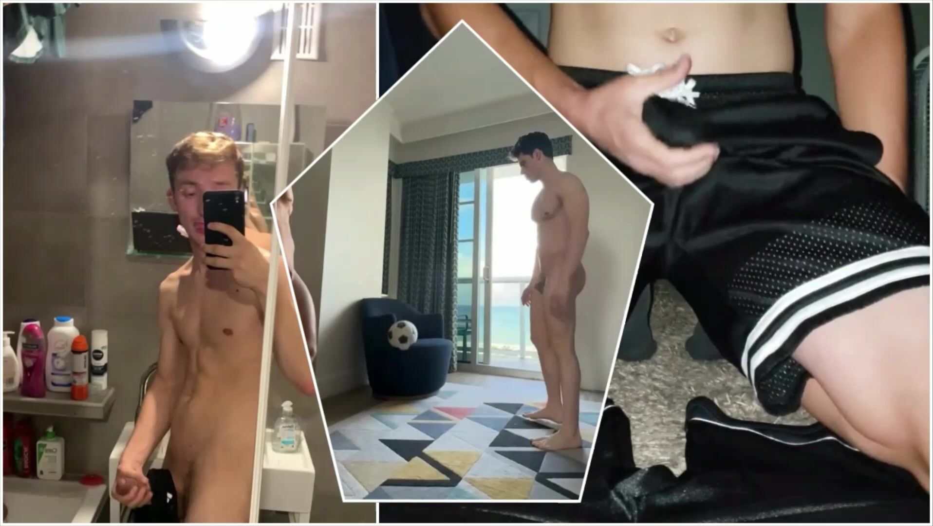 Young soccer stud with big cock and horniness